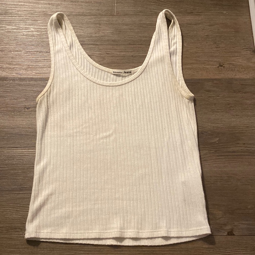 Reformation White Tank Top